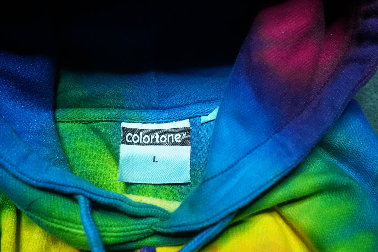 Multicolor Tie-Dye Pullover Hoodie Size L