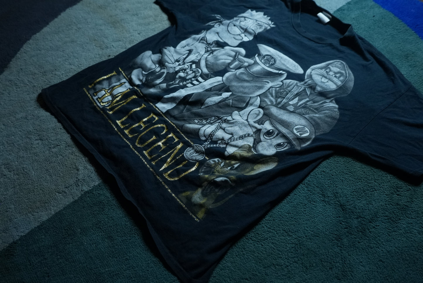 Black Anime "I AM LEGEND" Graphic T-Shirt Size XL