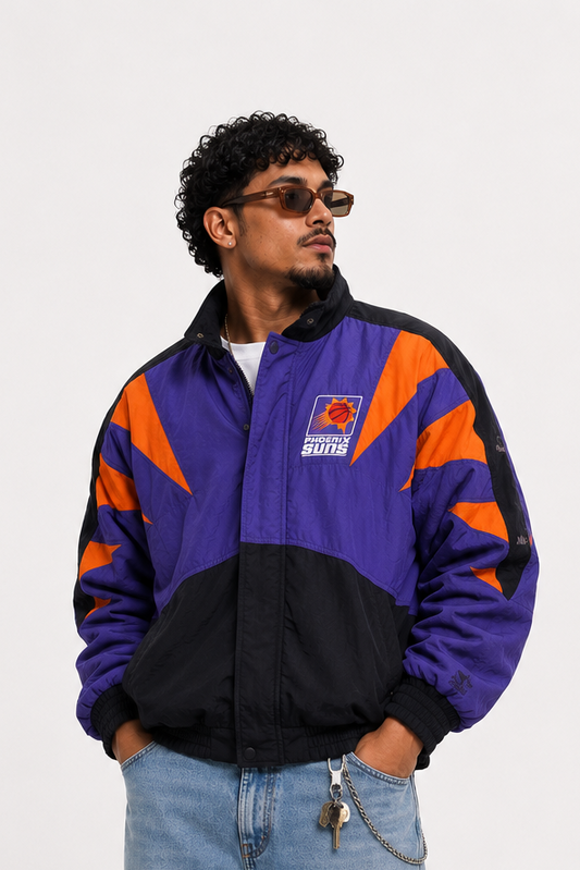 Vintage Phoenix Suns NBA Colorblock Windbreaker Jacket L