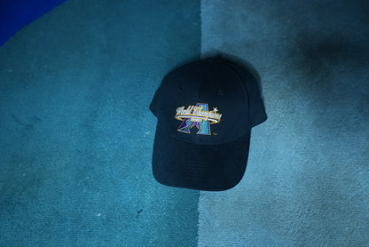 front view of a vintage Arizona Diamondbacks 2001 World Series Champions snapback hat in black
